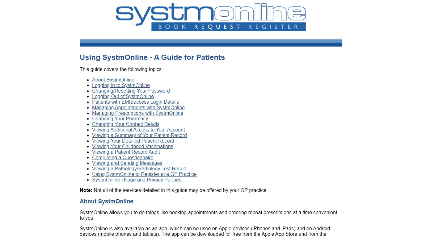 Using SystmOnline - A Guide for Patients - TPP